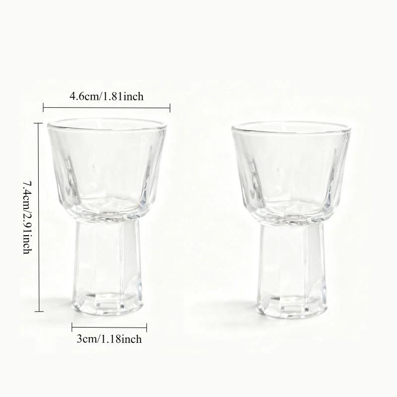 

2pcs Sets European Style Whiskey Glass Luxury Wine Glasses Exquisite Cocktail Glass Bar Brandy Beer Cups Transparent Glass Cup 20ml