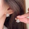 Exquisite Claw Stud Earrings for Women Silver Color Sparkling Cubic Zirconia Luxury Trendy Female Accessories Hot Jewelry