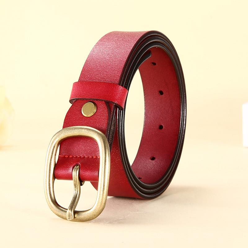 Womens Leather Belt Simple Classic Cowhide Fashion Korean Style For Casual Jeans Wear