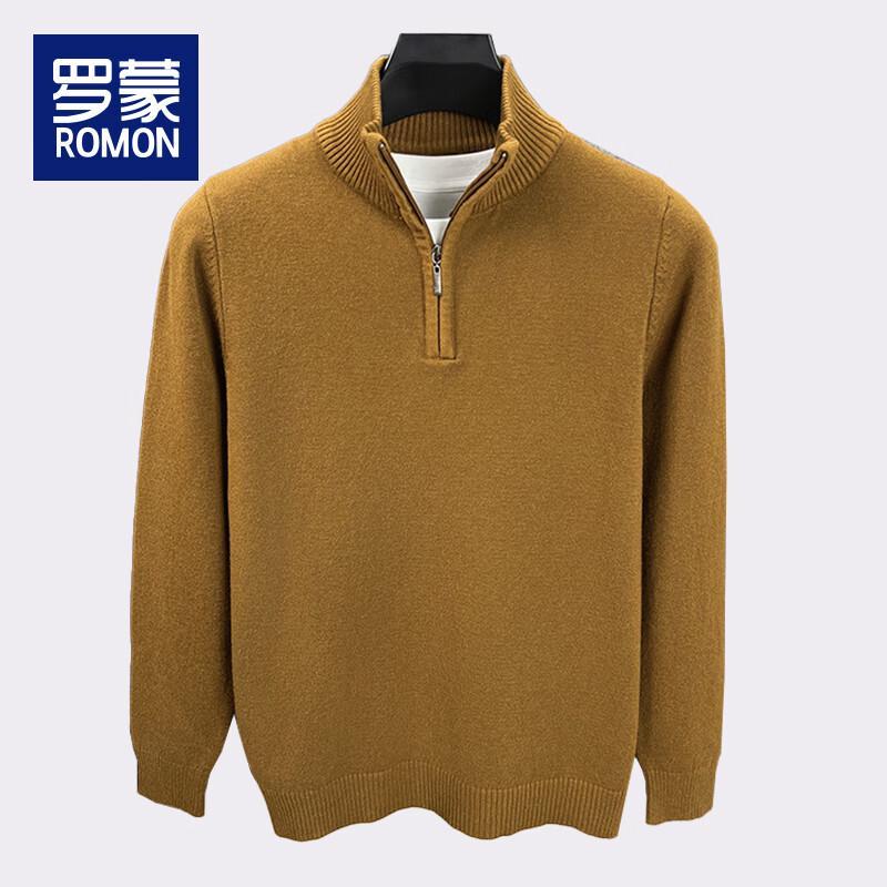 Romon Men's Half-Zip Stand Collar Sweater WLW8807