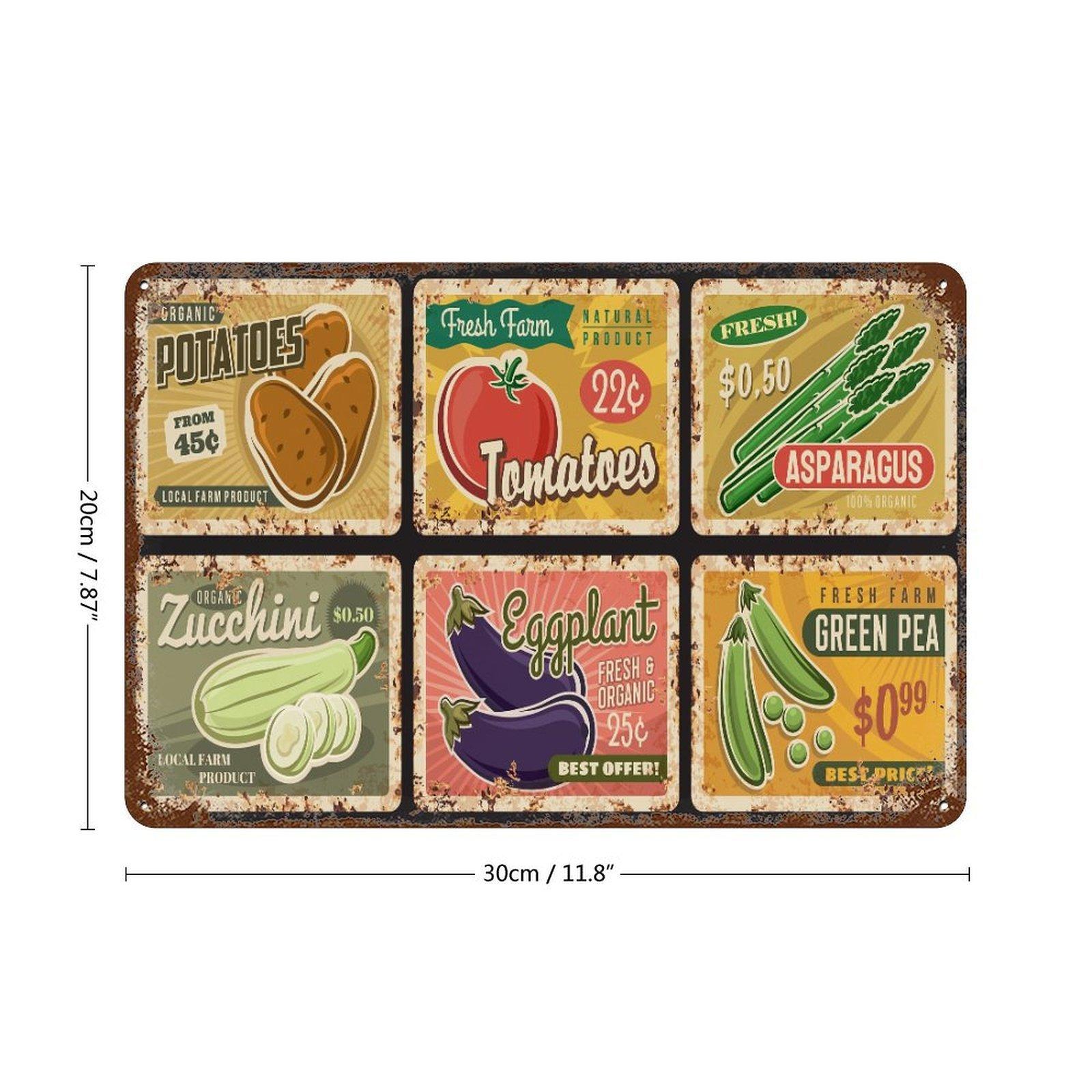 

1 Pack old-fashioned metal wall plaque, distressed nostalgic finish, perfect décor for bar café kitchen bedroom restaurant or living room walls 20*30CM