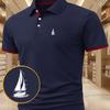 Men's Transition Season Polo Shirt Mid-Weight Breathable Short Sleeve Casual Work Shirt for Spring Fall