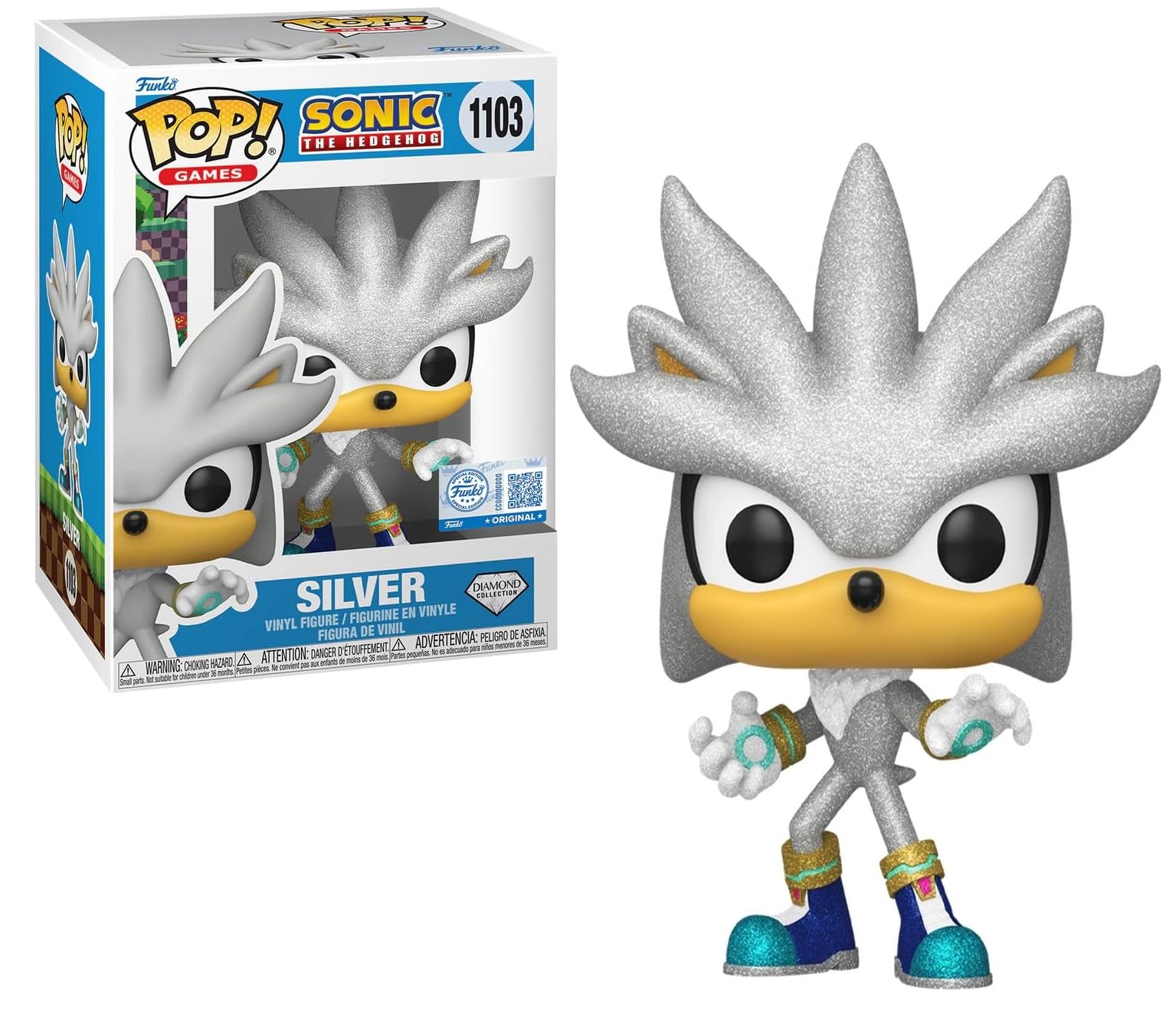 Funko Games Sonic Silver Diamond Glitter Pop! Ver.