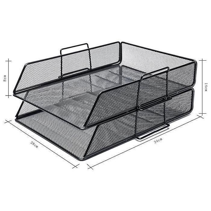 Corbeilles à courrier - EXERZ - 2 Pièces - Métal - Superposables - A4