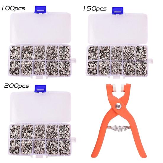 Butoane de fixare metalice cu clești de fixare Set de instrumente de presare Design ergonomic Ușor de utilizat Capsă de țesătură fără cusut Capsă de îmbrăcăminte