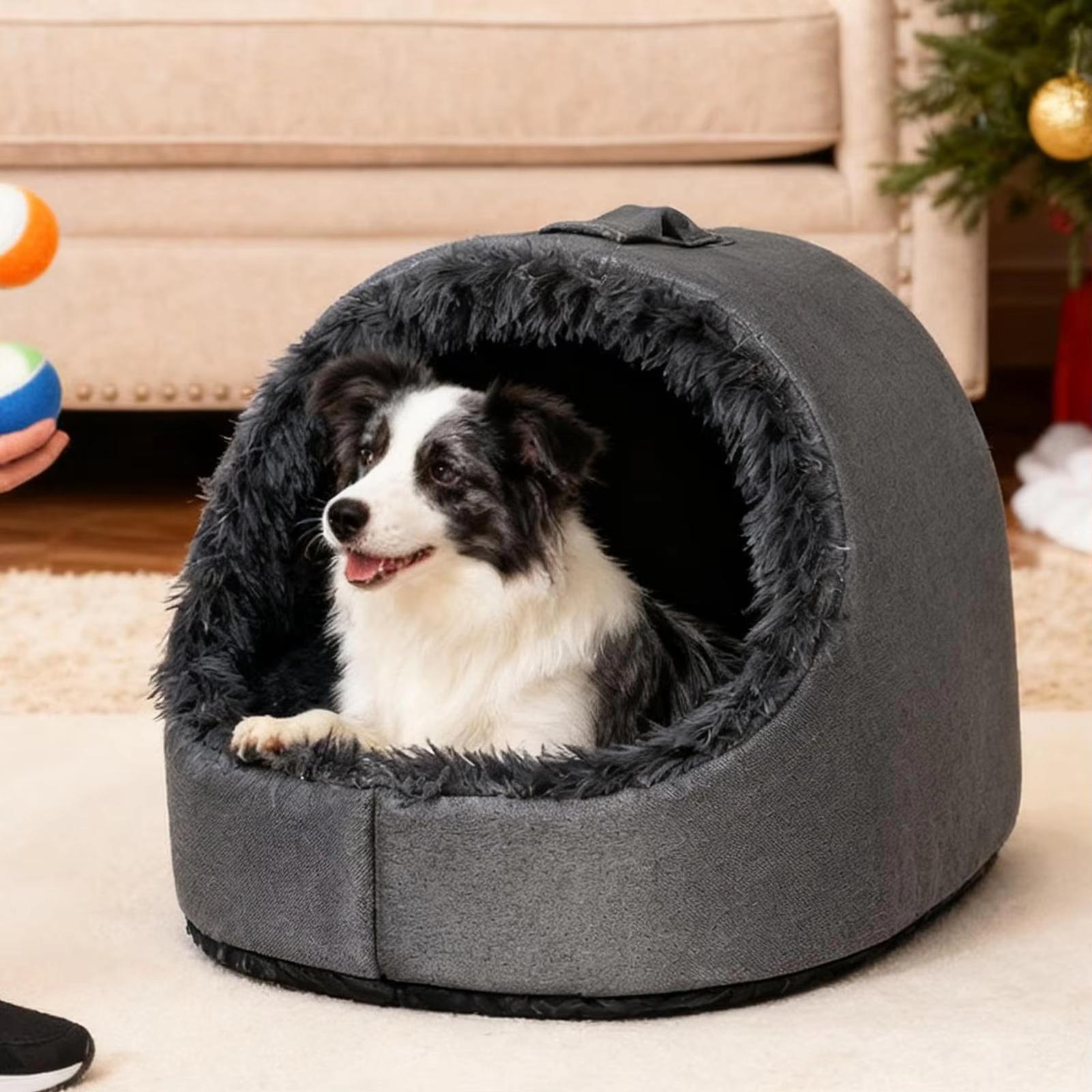 

Winter Warm Enclosed Bed, Slipper- Bed for Small Dogs Cats one size