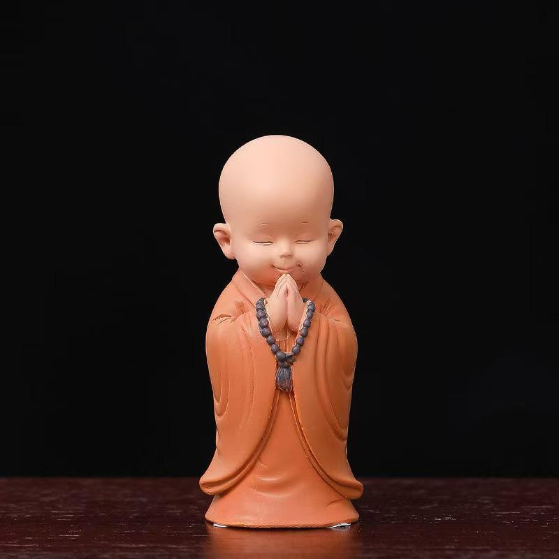 Resin Cute little monk sculptures and figurines Home, Room Car, Office,  Table decoration and accessories Wealth Luck Decor