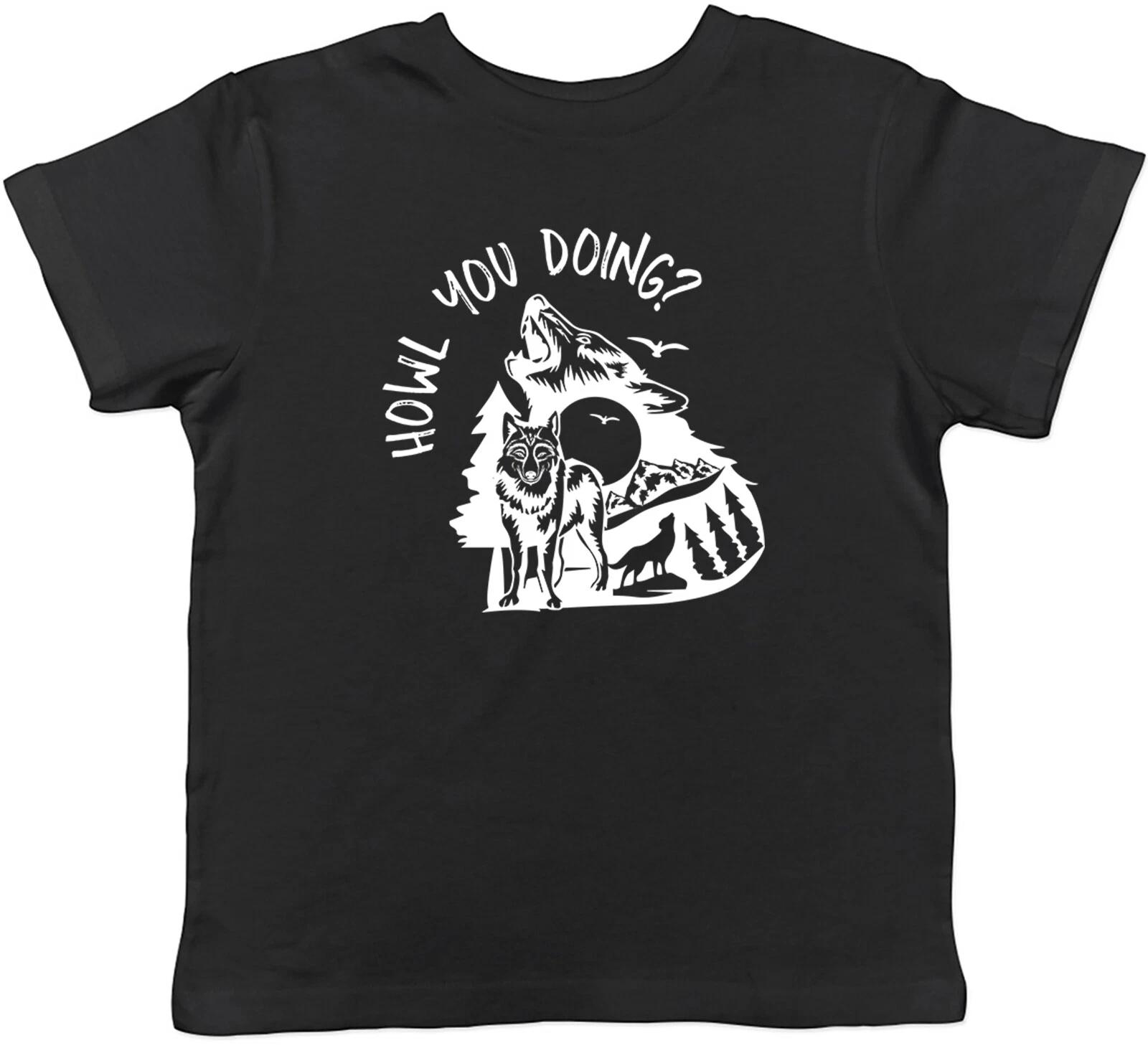 

Wolf Lover Kids T-Shirt Howl You Doing Wild Wolves Childrens Boys Girls Gift 120