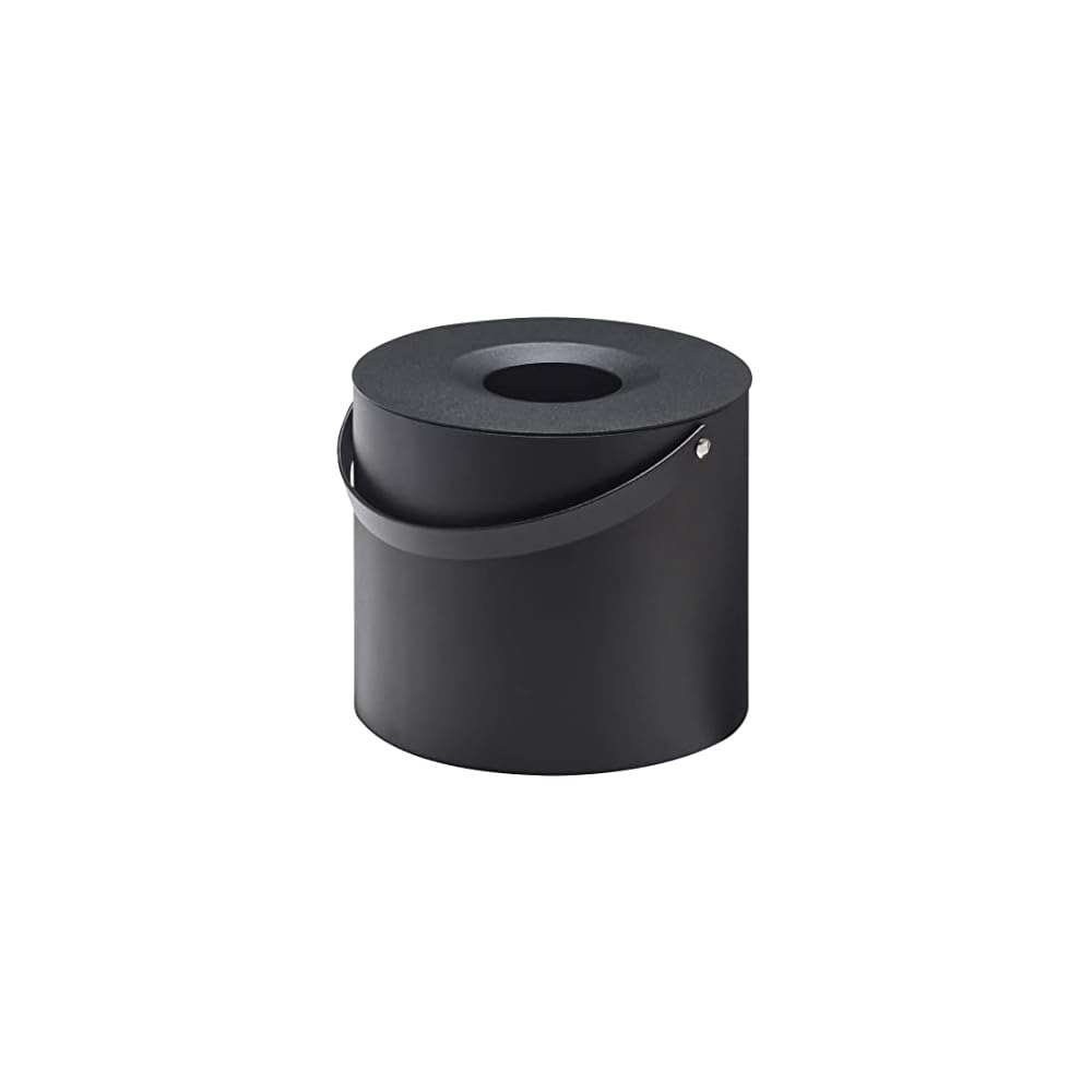 Yamazaki Tower Mosquito Coil Storage Pot, Round, Black, Approx. W17 x D17 x H14 cm (including lid