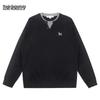 Mark Fairwhale Men's Faux Two-Piece Henley Neck Knitted Sweater