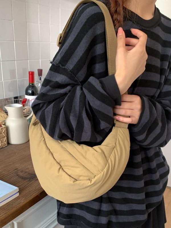 Sac à Bandoulière en Nylon Style Urbain Avec Fermeture Éclair Pour un Usage Quotidien Décontracté