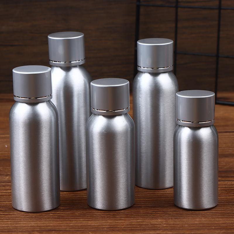 30/50/60/100/120/150/200/250Ml Aluminum Bottle With Lid Cosmetic Refillable Bottles Silver Lid Aluminum Container Travel Bottle