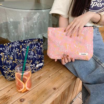 Embroidery Florals Storage Organizer Cosmetics Makeup Bag Toiletry Large Capacity Beauty Case Travel Portable Wash