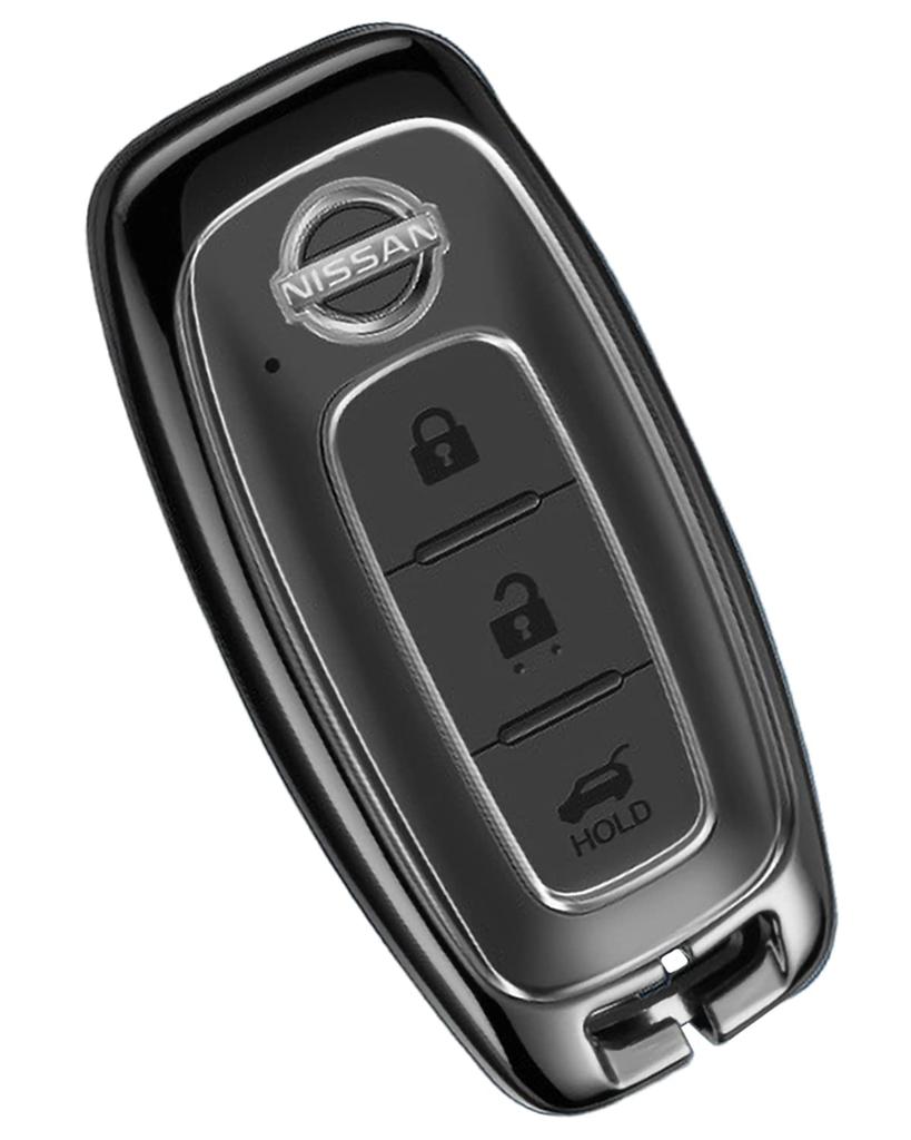 MKMC Smart Key Alloy Compatible with Nissan Serena Aria and Other New Models Case, Material, C28, X-Trail T33, Sakura, (Black)
