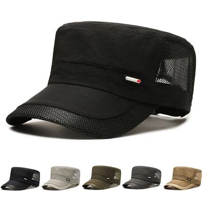 Summer Quick-Drying Flat Cap Men's Outdoor Baseball Cap Sunscreen Fishing Sun Hat Thin Breathable Cap