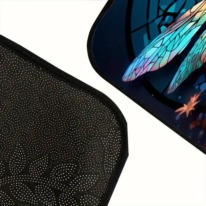 4pcs Dragonfly Pattern Printed Car Floor Mats - Universal Front And Rear Full Coverage Interior Decoration Additions, Suitable for Sedans, Vans
