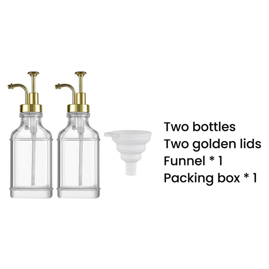2026 New 500ml Transparent Glass Liquid Dispenser Coffee Syrup Container Bottle with Pumps Soap Dispenser and Bathroom 2pc A