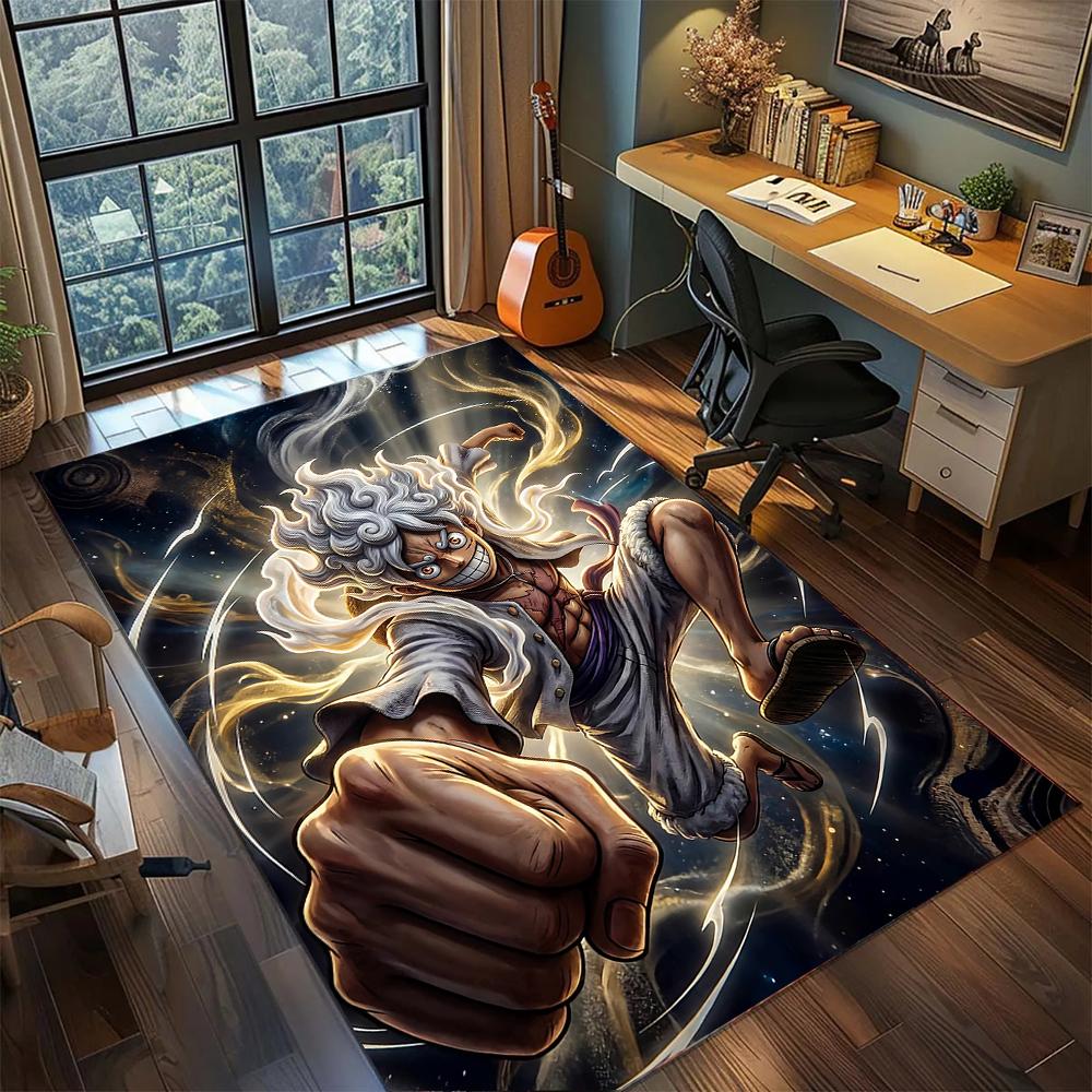 

Luffy Gear 5 Sun God Nika White Form Area Rug Carpet Large Area Rug Non Slip Washable Floor Mat Gamer Room Bedroom Home Decor 60x90cm