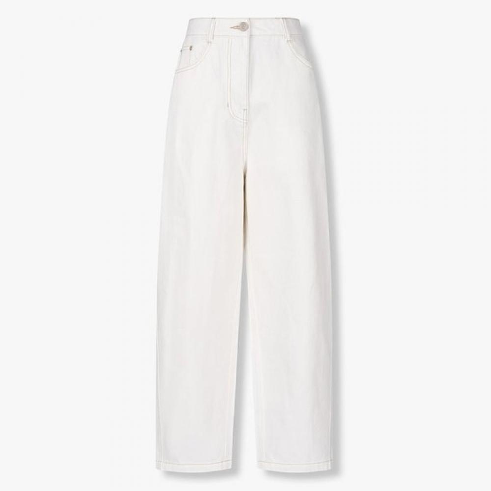 Studio Tomboy White Baggy Fit Denim Pants 9105362142ct white/S