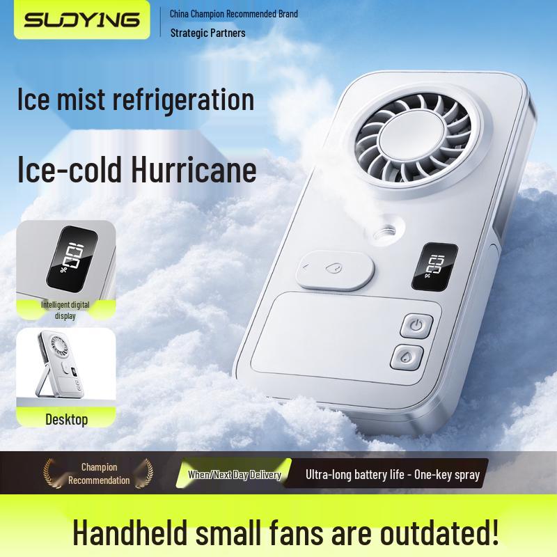 Portable USB Rechargeable Turbine Mist Handheld Fan