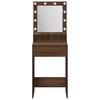 Makeup Table Brown Oak Effect 50 x 41 x 135 cm Particleboard