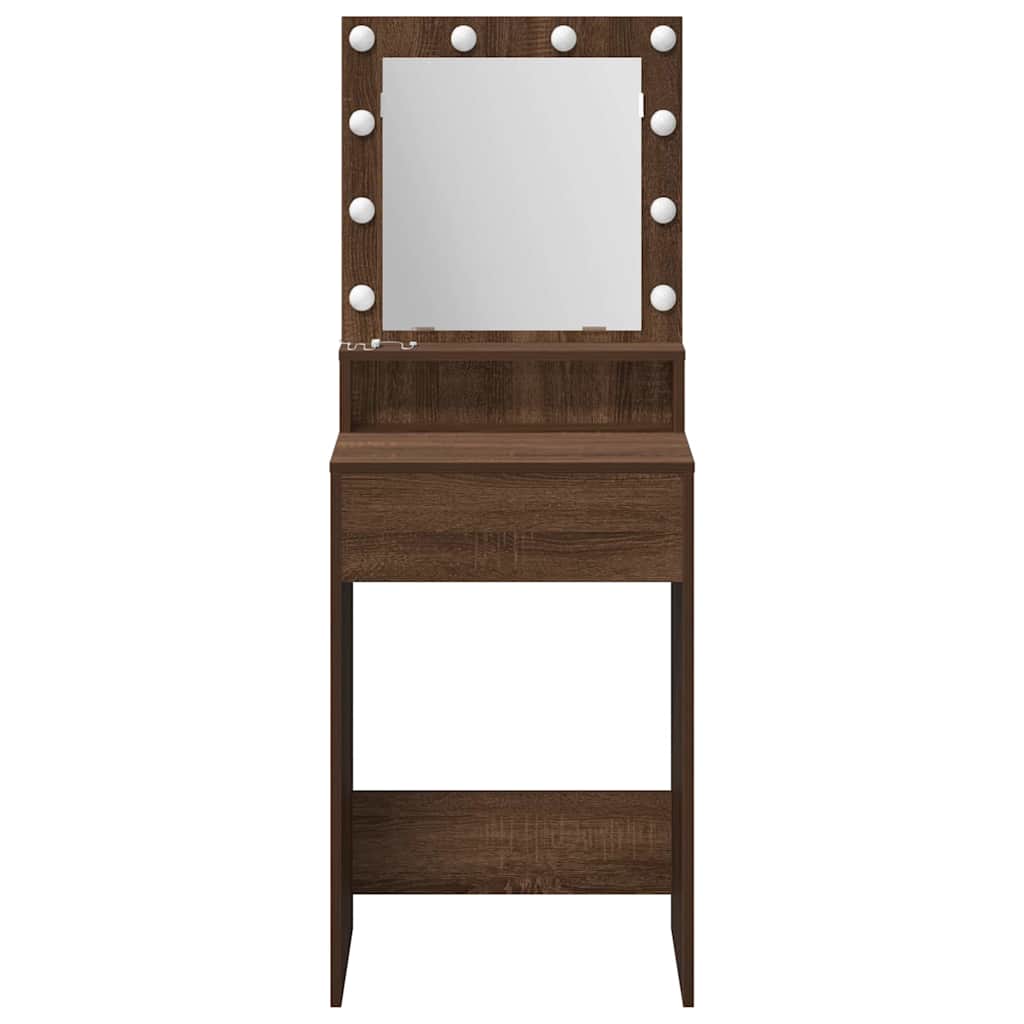 Makeup Table Brown Oak Effect 50 x 41 x 135 cm Particleboard