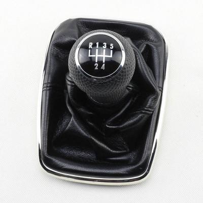 5 Speed Gear Shift Knob Gaitor Boot Black PU Leather