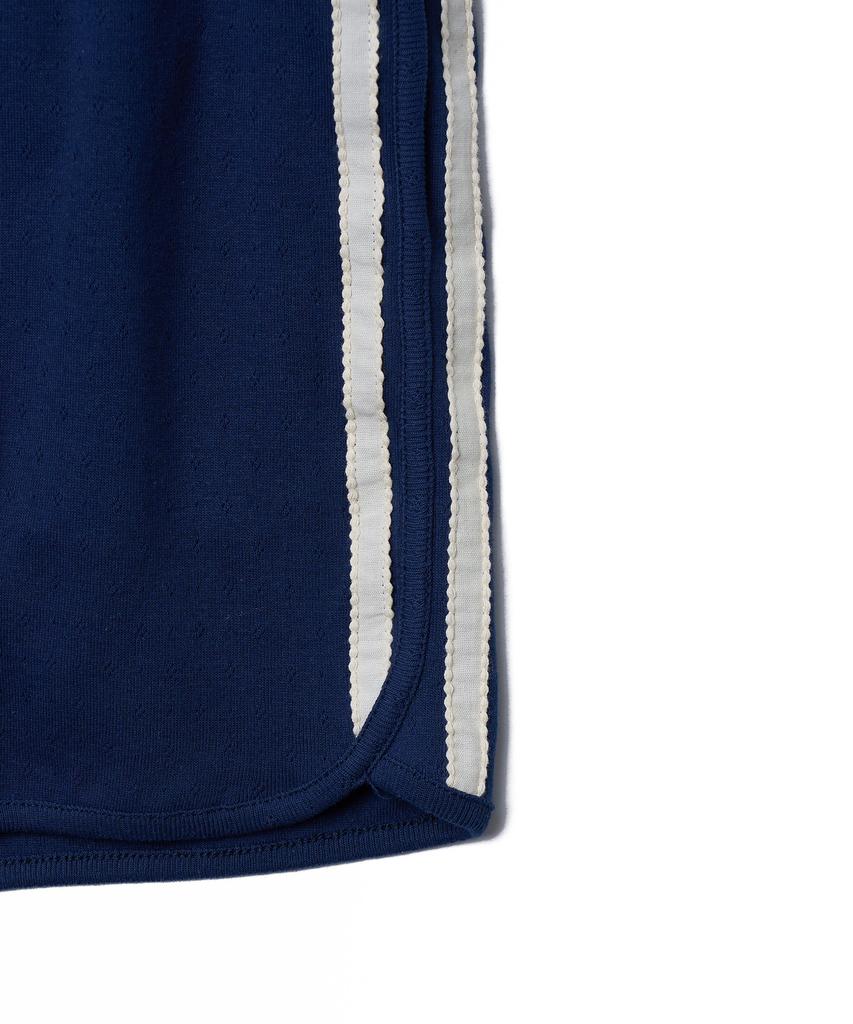 TTUDEMENT 50S Embroidered Track Shorts_Navy