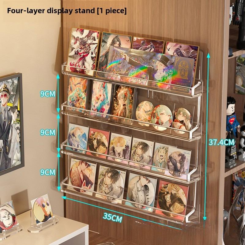 4-layer acrylic display stand - fully transparent desktop/wall mounted badge, card, and collectible display stand