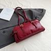 Retro Red Underarm Tote Bag for Women 2026 New Large Capacity PU Handbags French Texture One Underarm Shoulder Bags