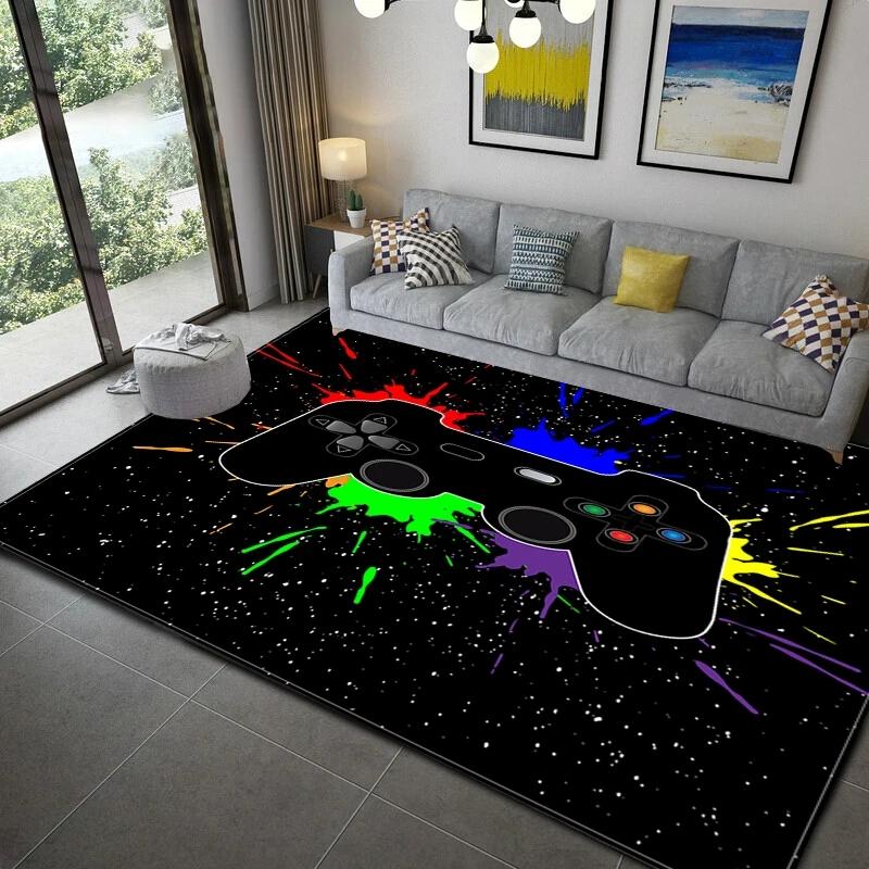 3D Print Gamer Carpet Controller Pattern Living Room Non-Slip Home Entrance Carpet Door Mats Bedroom Bathroom Kitchen Floor Rug