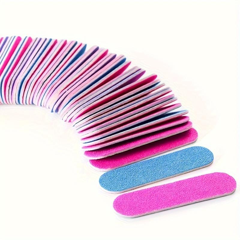 100Pcs Double Side Nail Files Mini Sanding Buffer Block Set For Gel Polish Manicure Pedicure Salon Nail Art Tool