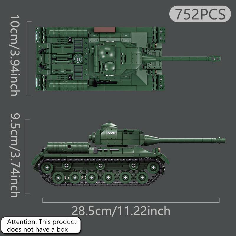 Soviet IS-2 Heavy Tank building blocks, classic armored vehicle puzzle toy model, children's handmade DIY assembly, boys' gift