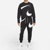 Men's Nike Swoosh Ft Crew Large Logo Printing Knit Round Neck Pullover Autumn Black DD6097-010