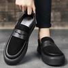 Fashion Outdoor Casual Leather Walking Vulcanize Shoes for Men Retro Sneakers Man Non-slip Soft Bottom Work Loafers Flat Bottom Footwear