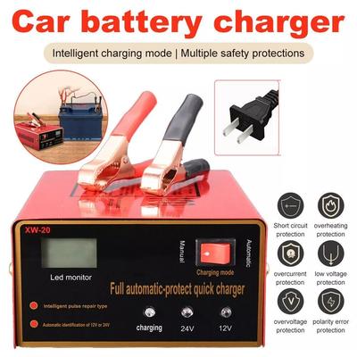 Car Battery Charger 12V/24V Smart Automatic Intelligent Pulse Repair for Automotive Maintenance
