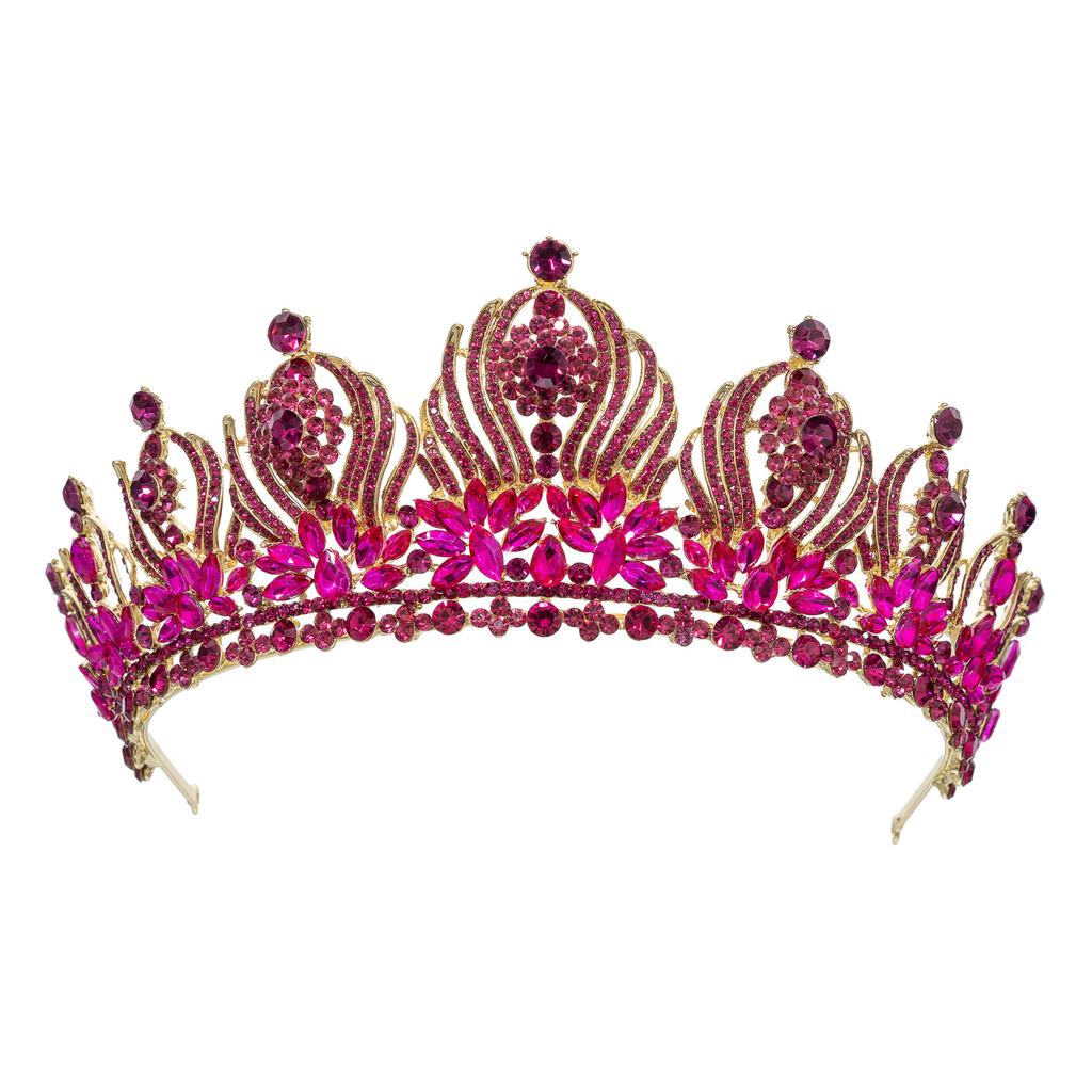 Baroque European and American Beauty Pageant Bridal Crown Tiara Alloy Crystal Wedding Headband Hair Accessories Crown