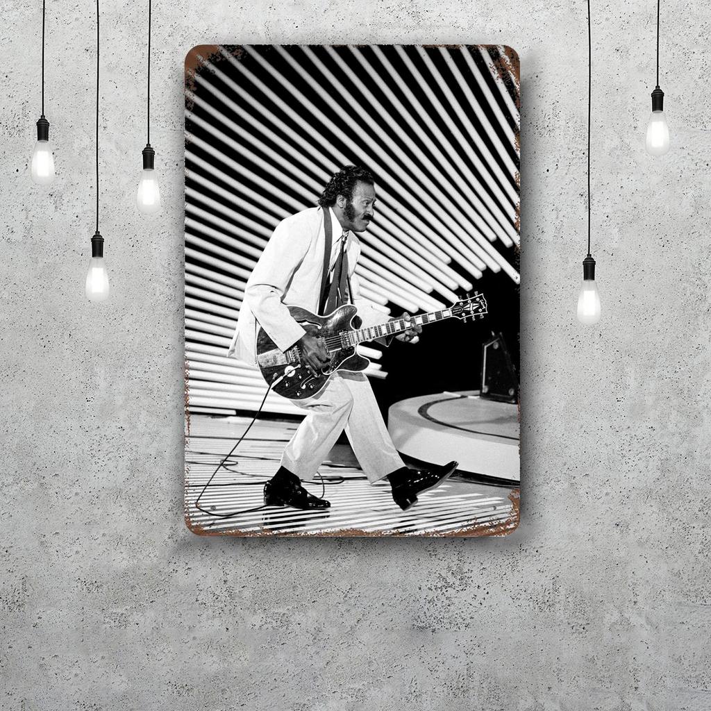 Chuck Berry Band Decor Poster Vintage Tin Sign Metal Sign Decorative Plaque for Pub Bar Man Cave Club Wall Decoration
