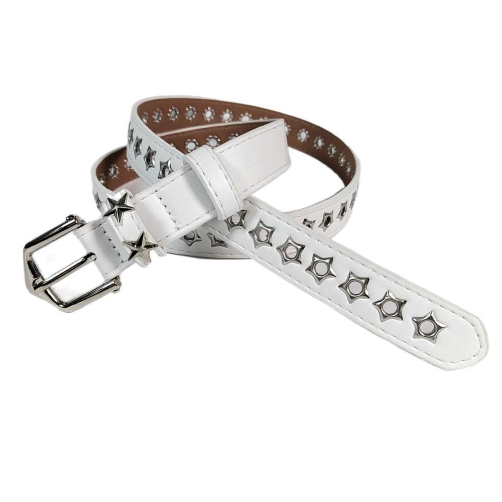Metal Buckle Y2K Star Waist Belts PU Leather Girls Rivet Waistband Women's Jeans Belt  for Pants