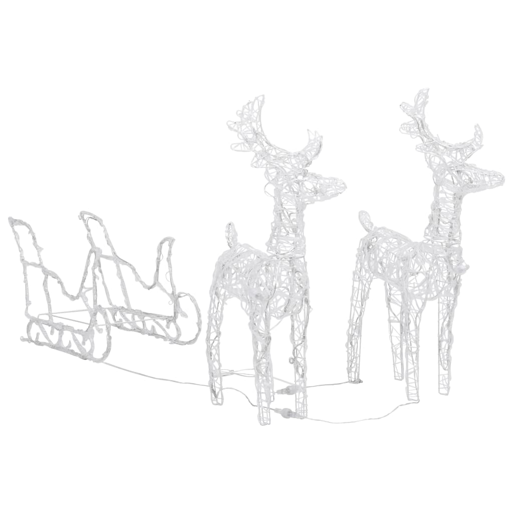 Reindeer Sled Christmas Decoration 320 LEDs Acrylic