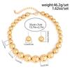 2Pcs Exaggerated Gold Color Big Beads Necklace Stud Earrings for Women Luxury Punk CCB Choker Jewelry Set Party Club Accessories