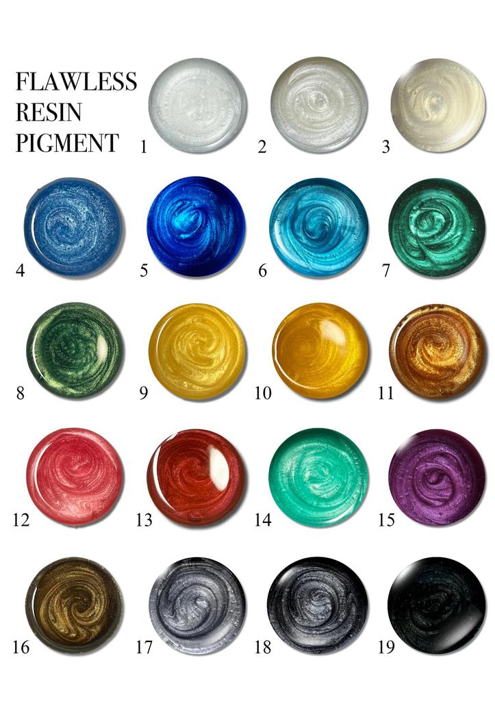Flawless Resin Pigment 10-Color Set: Mica Powder for Epoxy Resin, Various Pearl Pigments for DIY Projects, Coloring Agents… (15ml x 10 Colors Variety