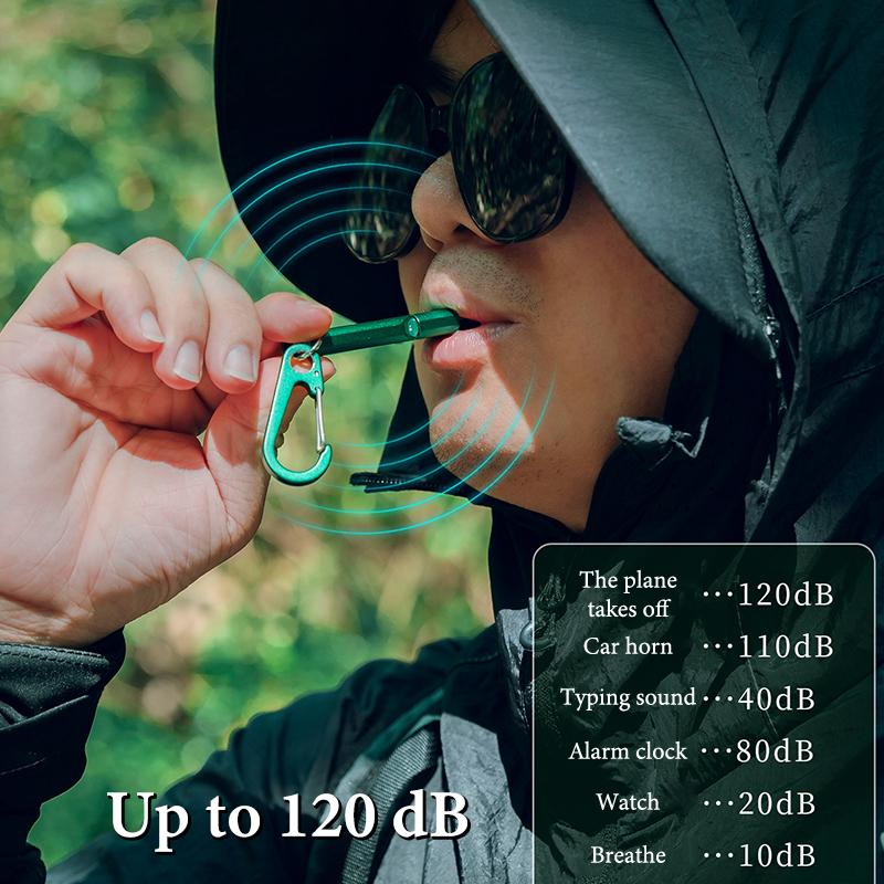 Aluminum Alloy High Decibel Whistle Keychain Double Pipe With Rope Camping Hiking Whistle 5 Colors Outdoors Portable Tools