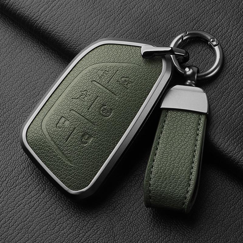 Car Key Cover Accessories for Cadillac Escalade 2024-2025 Key Case Leather Escalade High-end Car Key Case Buckle Anti-scratch