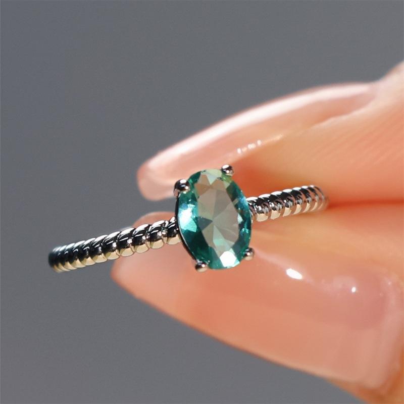 Four-claw oval twist braided ring simple personality niche elegant ring no. 6