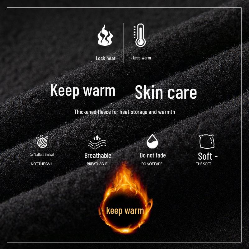 Men's Plush Long-Sleeve Knitted Sweater - Casual Autumn/Winter Round Neck Pullover, Loose Fit Trendy Top.