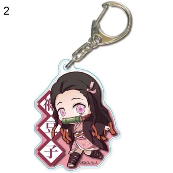 Anime Demon Slayer Model Figure Acrylic Keychain Hanging Toy Bag Pendant Gift