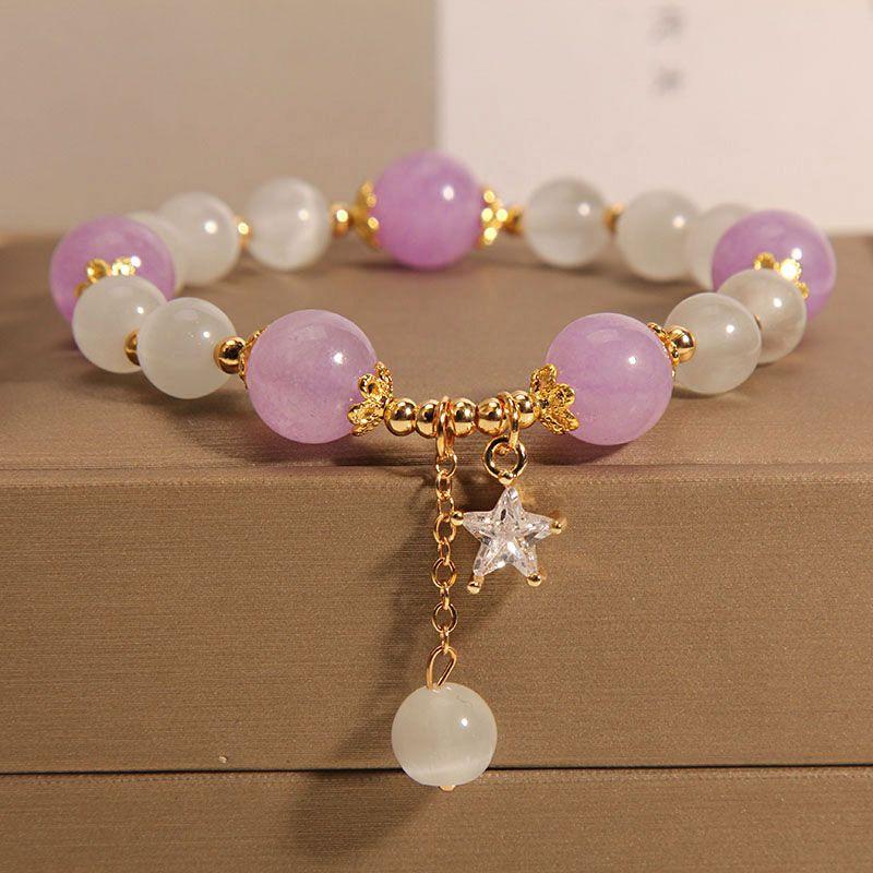 

Женский браслет с кристаллами натурального агата, простой кулон, женские украшения из хрустальных бусин, подарок