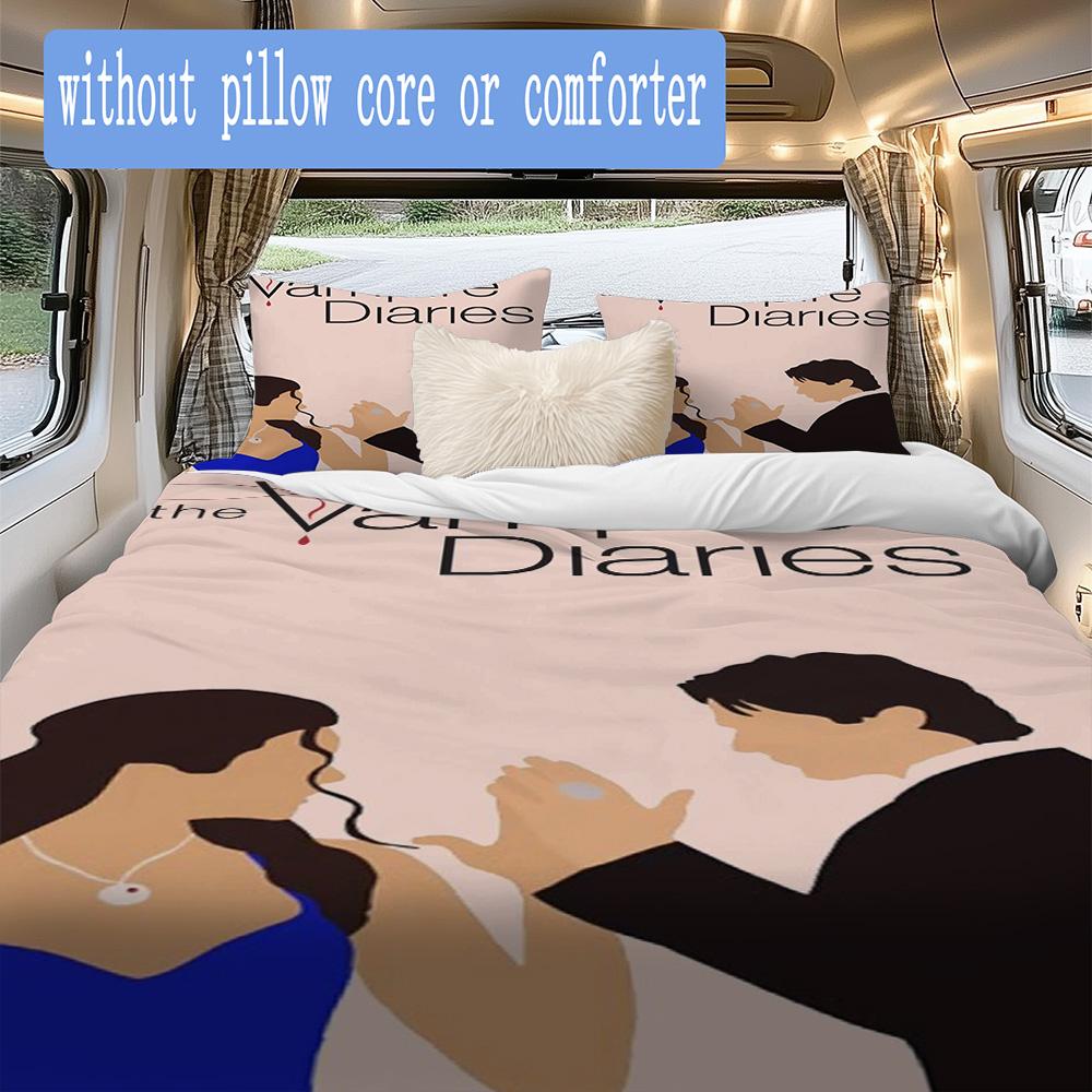 The Vampire Diaries Pattern Bedding,Quilt Set Quilt Cover Pillowcase Home Birthday Gift (1*duvet cover+2*pillowcase,without core)SSJT0917515