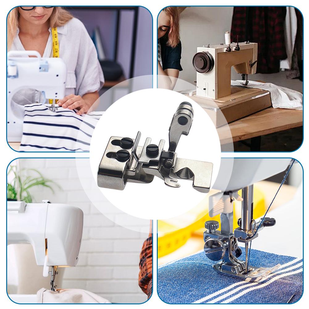 Metal Overlock Presser Foot,Four-Wire Sewing Crimp Presser Foot Sewing Machine Parts Portable Sewing Machine Accessories